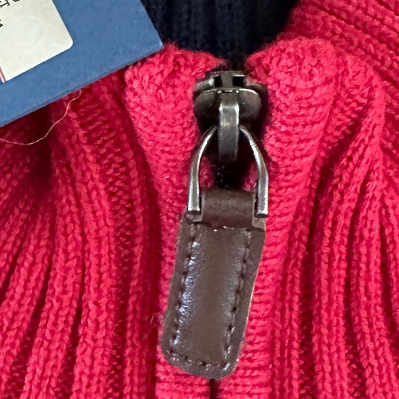 NWT U.S. Polo Assn. Womens Red Sweater Ski Sweater 1/4 Zipper Size Medium - Picture 7 of 13